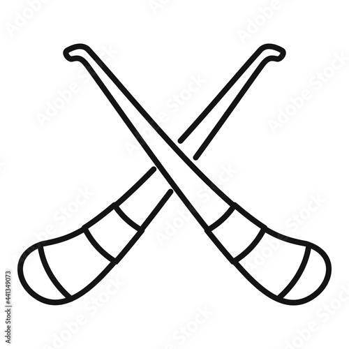 Hurling crossed sticks icon, outline style