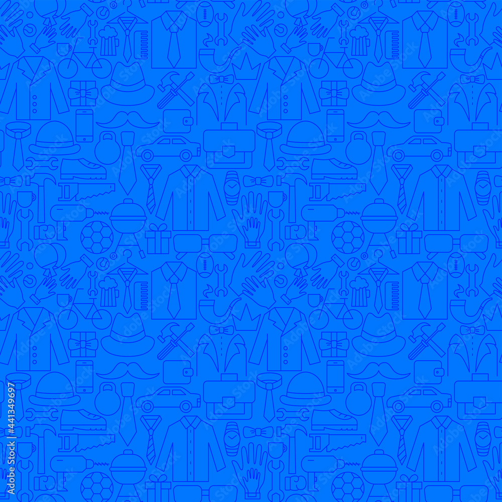 Obraz premium Father Day Line Seamless Pattern