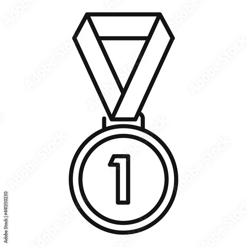 Hurling gold medal icon, outline style
