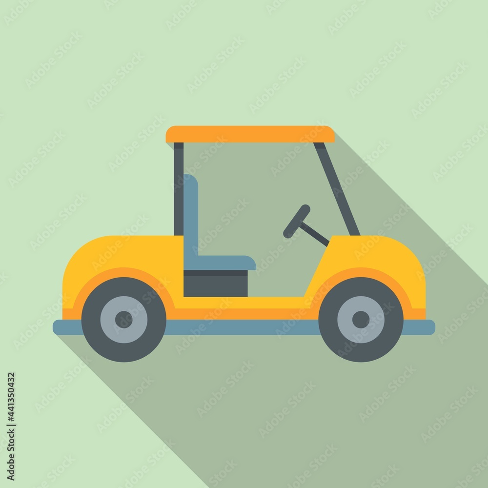Golf cart icon, flat style Golf cart icon, flat style