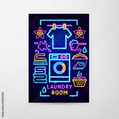 Laundry Room Neon Flyer