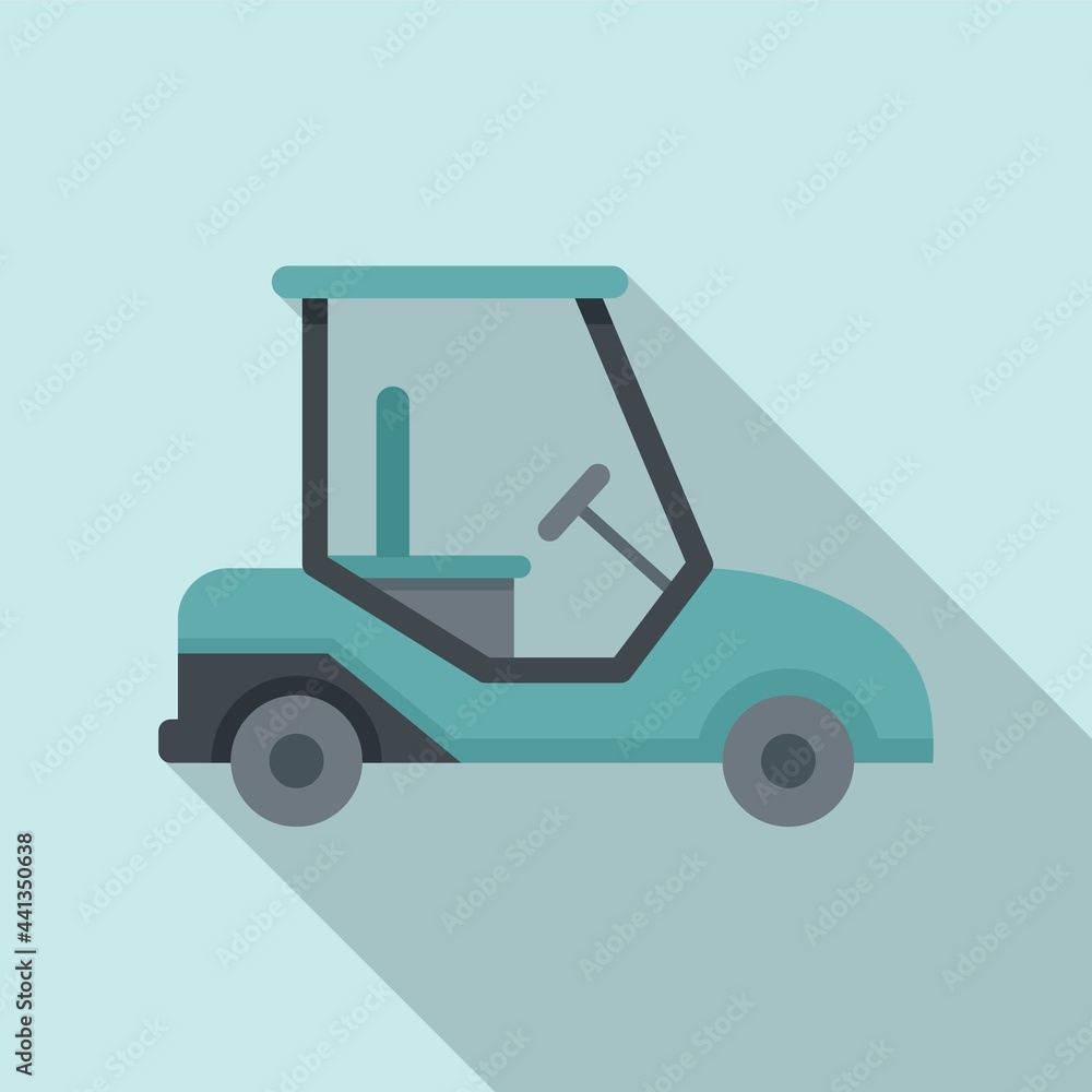 Golf cart auto icon, flat style