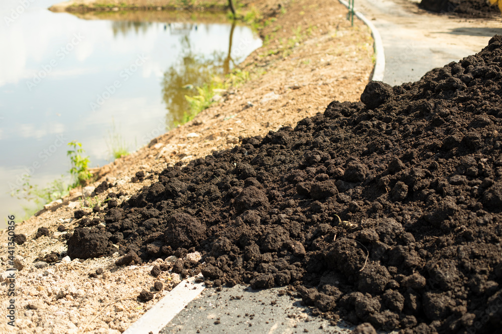 Land for planting plants. The ground is a pile. Land for flowerbeds. Land for planting plants. The ground is a pile. Land for flowerbeds.