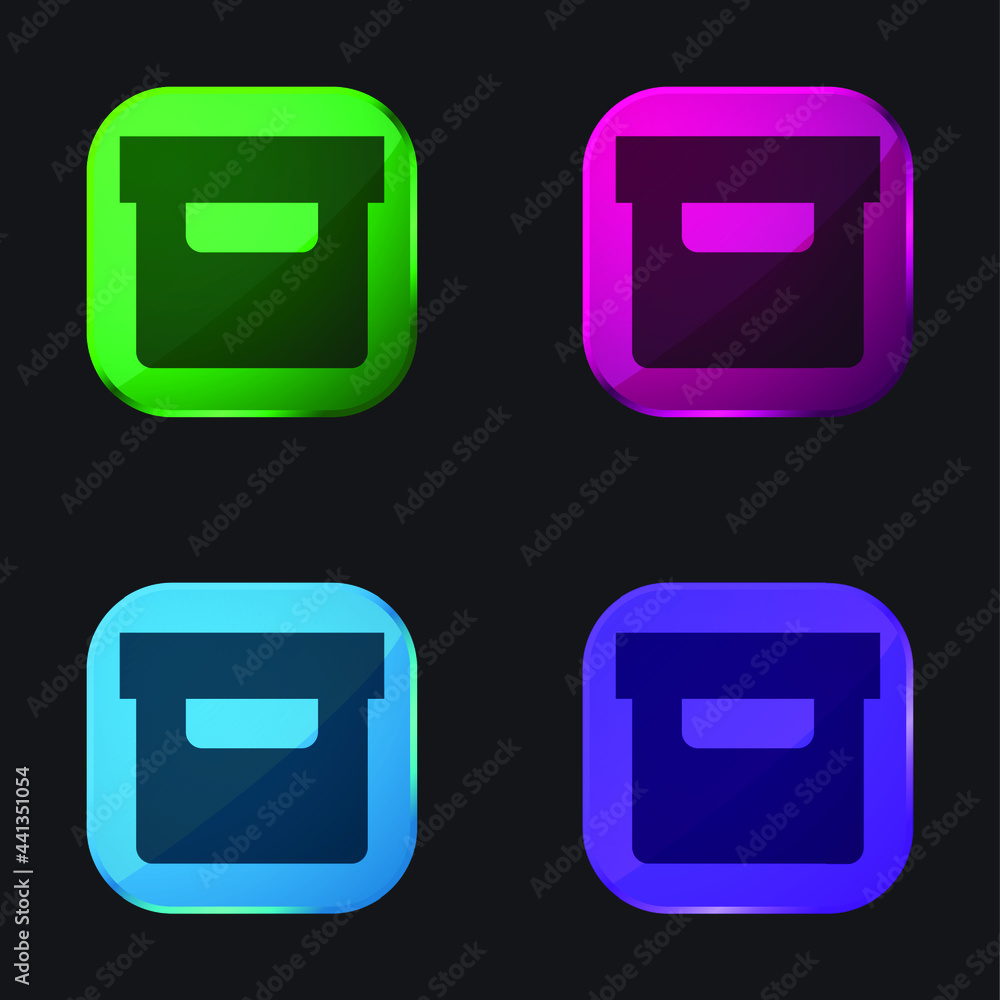 Archive four color glass button icon