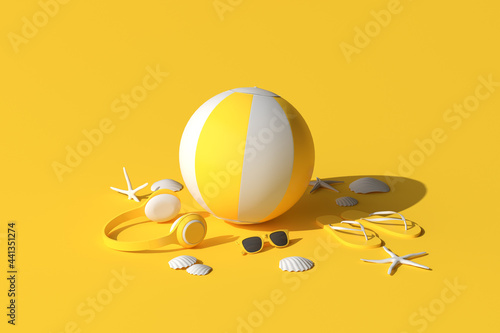 Canvas Print Mock up of summer beach concept