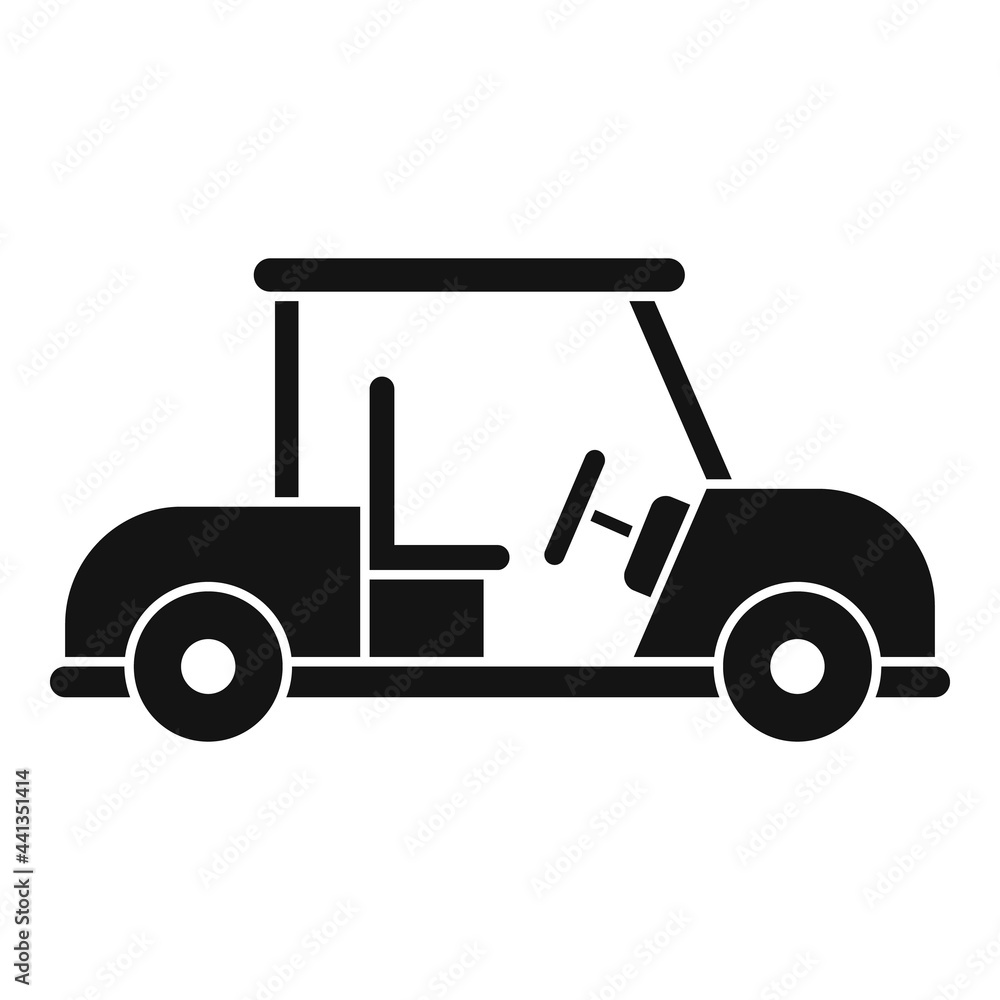 Golf cart car icon, simple style