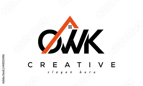 initial OWK letters real estate construction logo vector	 photo