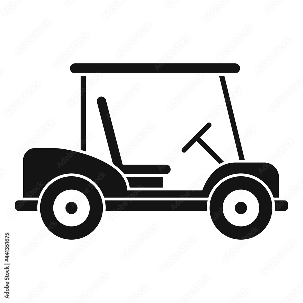 Golf cart game icon, simple style Golf cart game icon, simple style