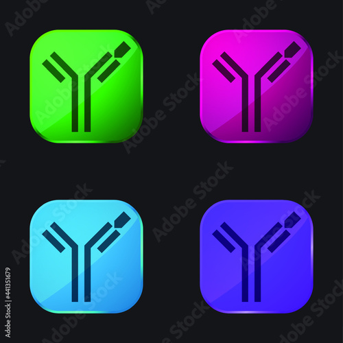 Antibody four color glass button icon