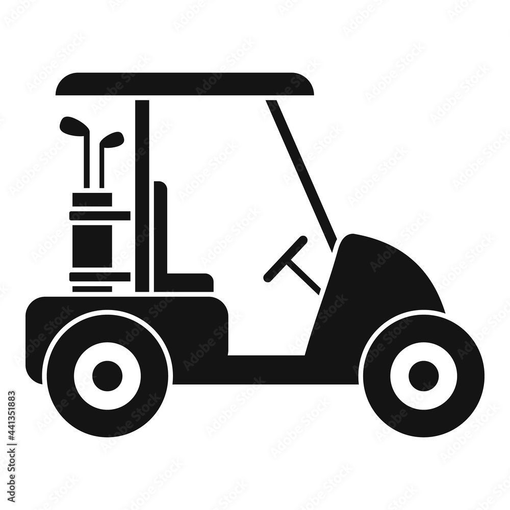 Golf cart course icon, simple style
