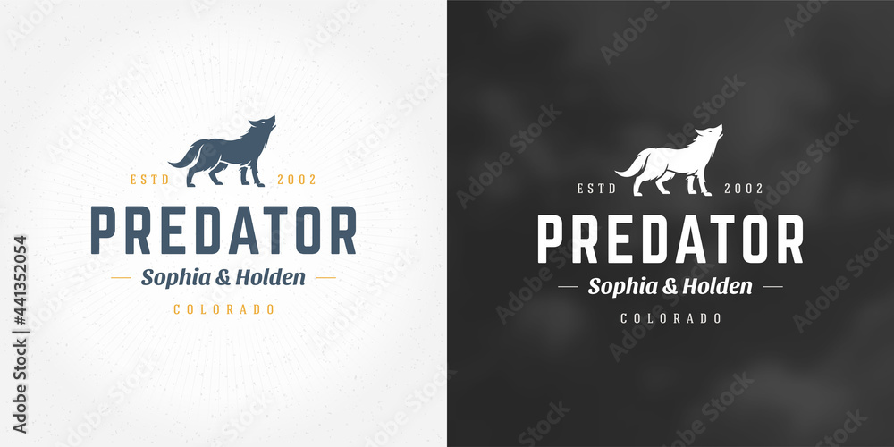 Wolf logo emblem vector illustration silhouette for shirt or print stamp Wolf logo emblem vector illustration silhouette for shirt or print stamp