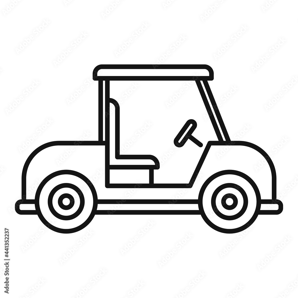 Golf cart electric icon, outline style