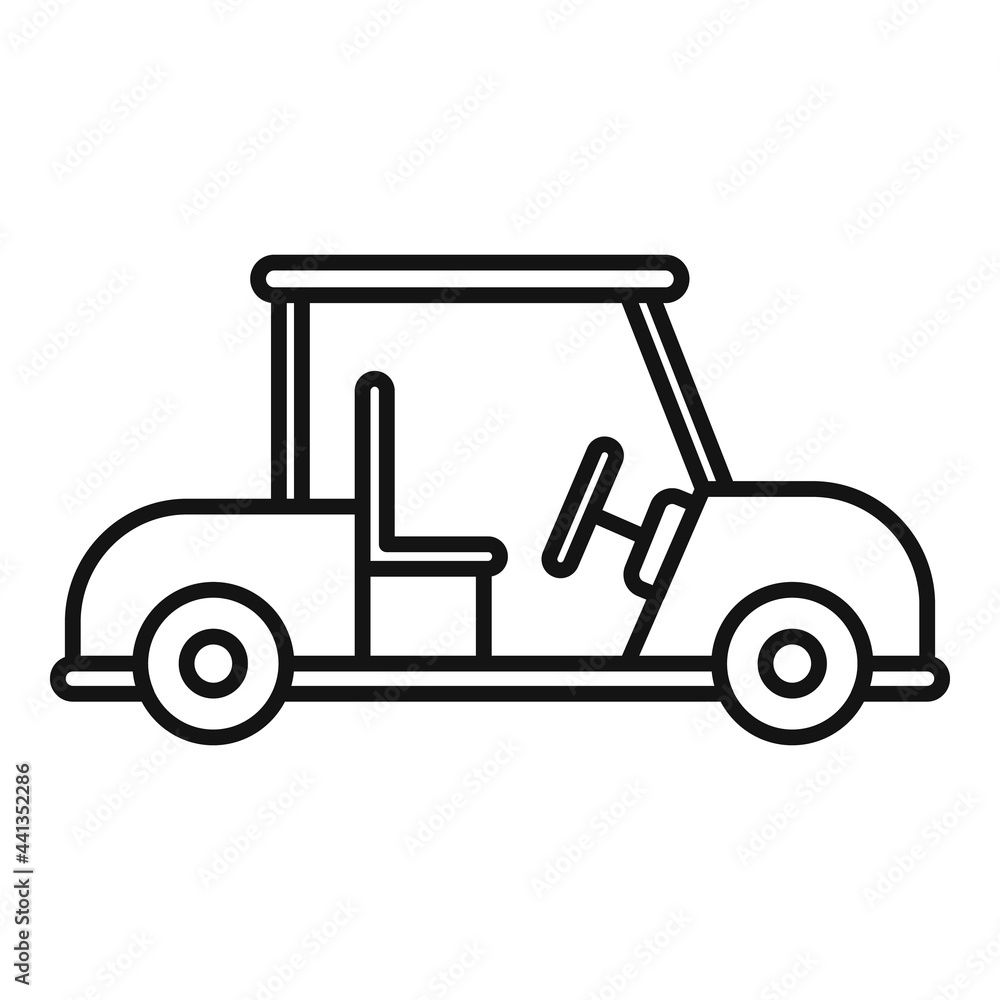 Golf cart buggy icon, outline style