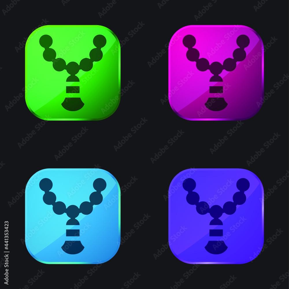 Beads four color glass button icon Beads four color glass button icon