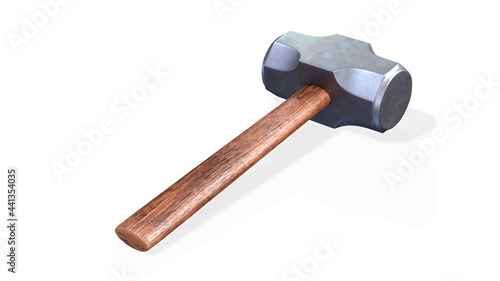 Fotografia Metal sledge hammer isolated on white background