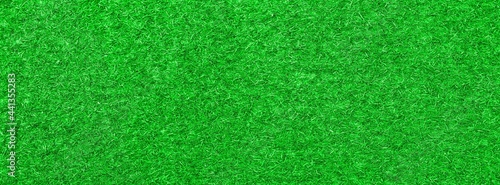 Panorama of New Green Artificial Turf Flooring texture and background seamless