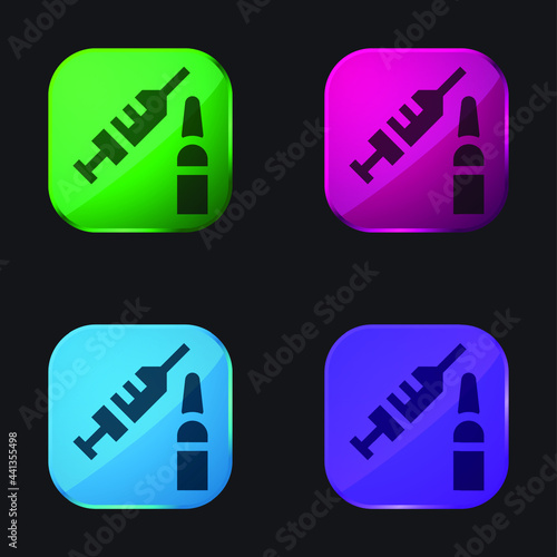 Botox four color glass button icon