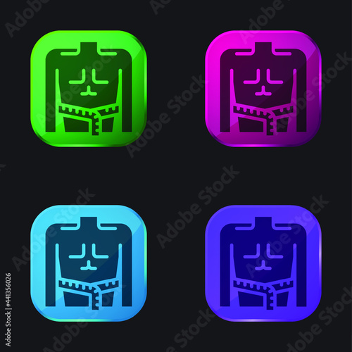 Body Mass four color glass button icon