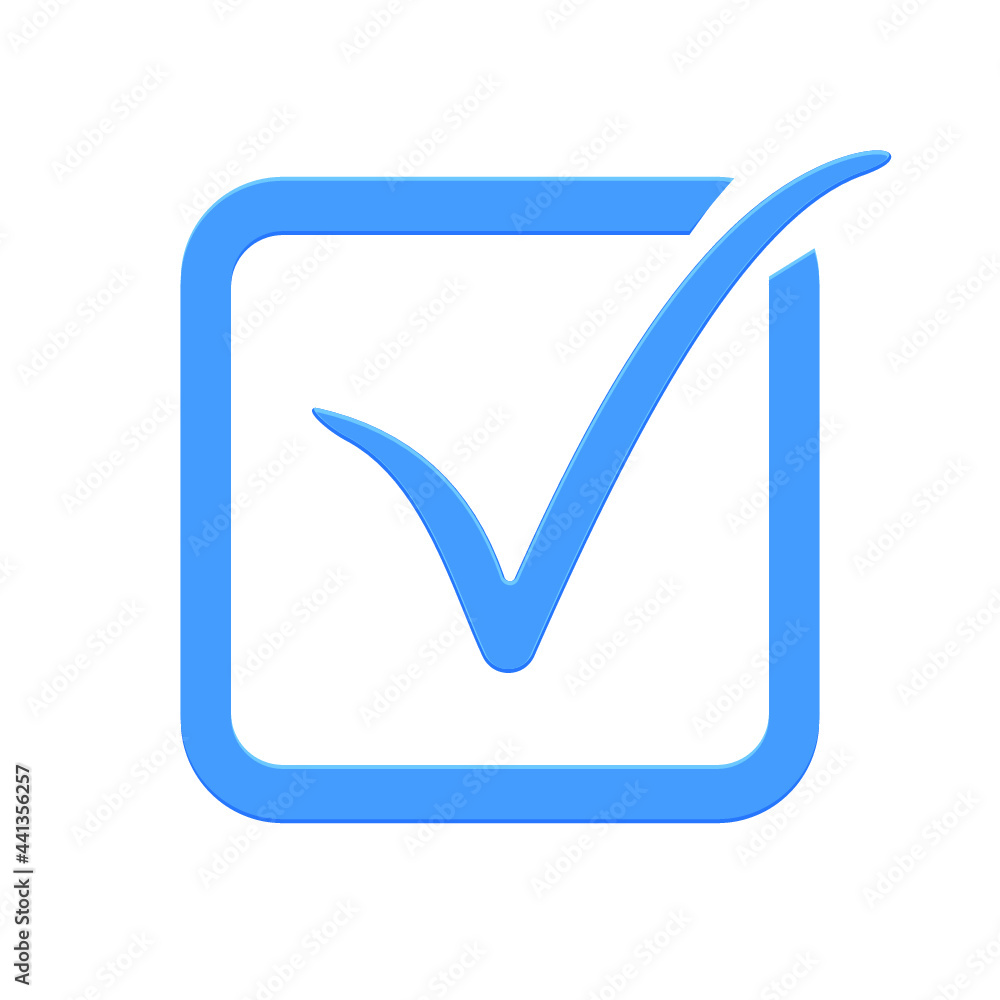 Blue check mark icon isolated on a white background Blue check mark icon isolated on a white background