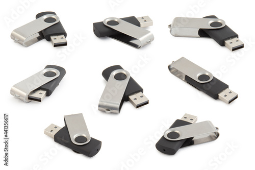 Usb stick or flash drive isolated on white background
