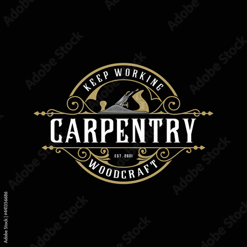 carpentry emblem retro logo