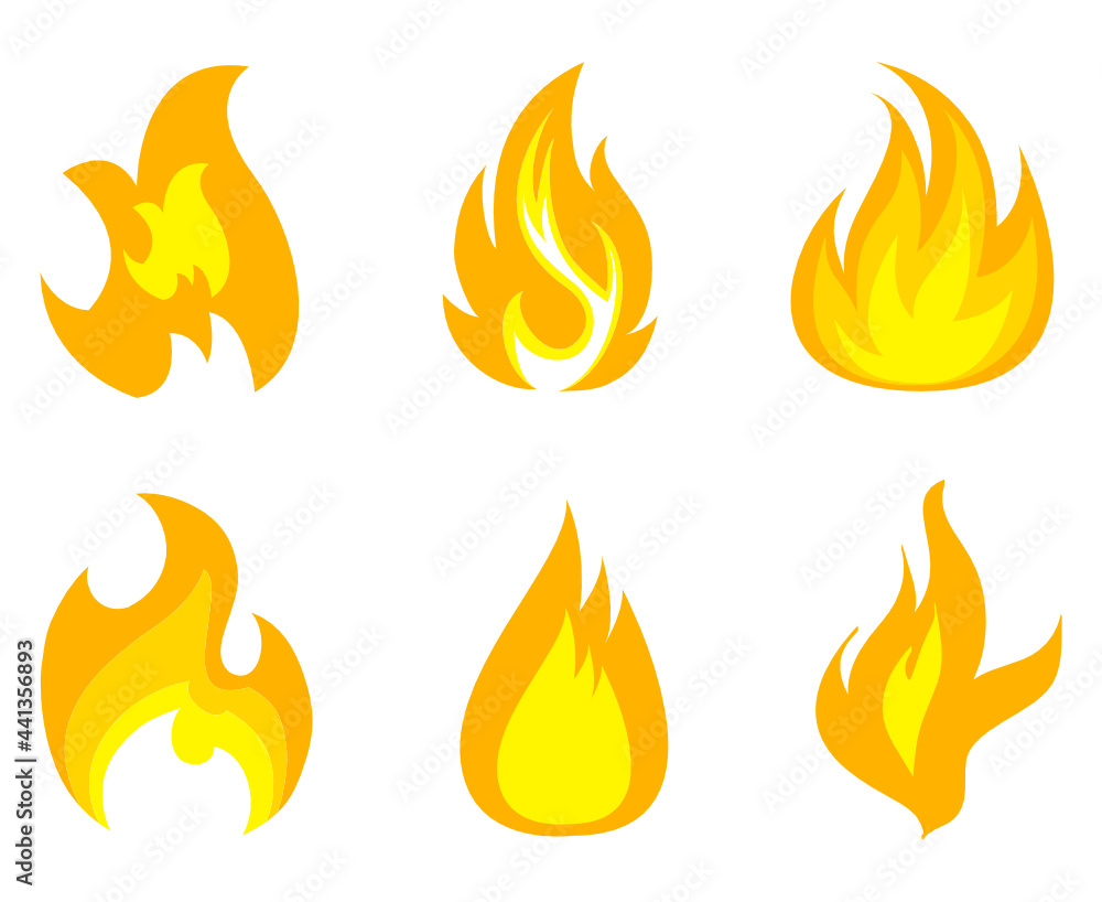 abstract torch Collection Fire design logos illustration on White Background abstract torch Collection Fire design logos illustration on White Background