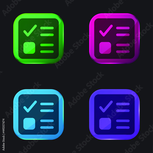 Ballot four color glass button icon
