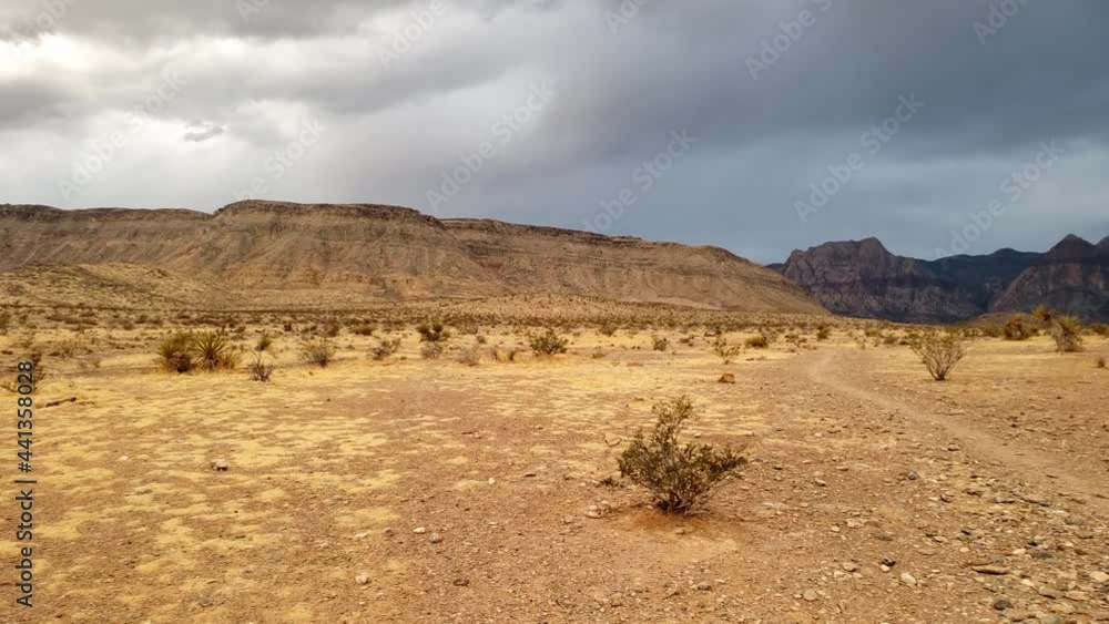 Storm clouds over hiking trails at Red Rock Canyon near Las Vegas Nevada Storm clouds over hiking trails at Red Rock Canyon near Las Vegas Nevada