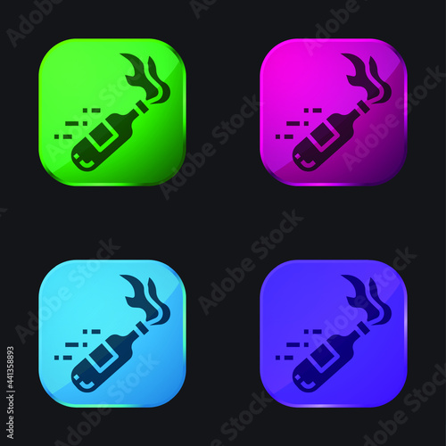 Bottle four color glass button icon