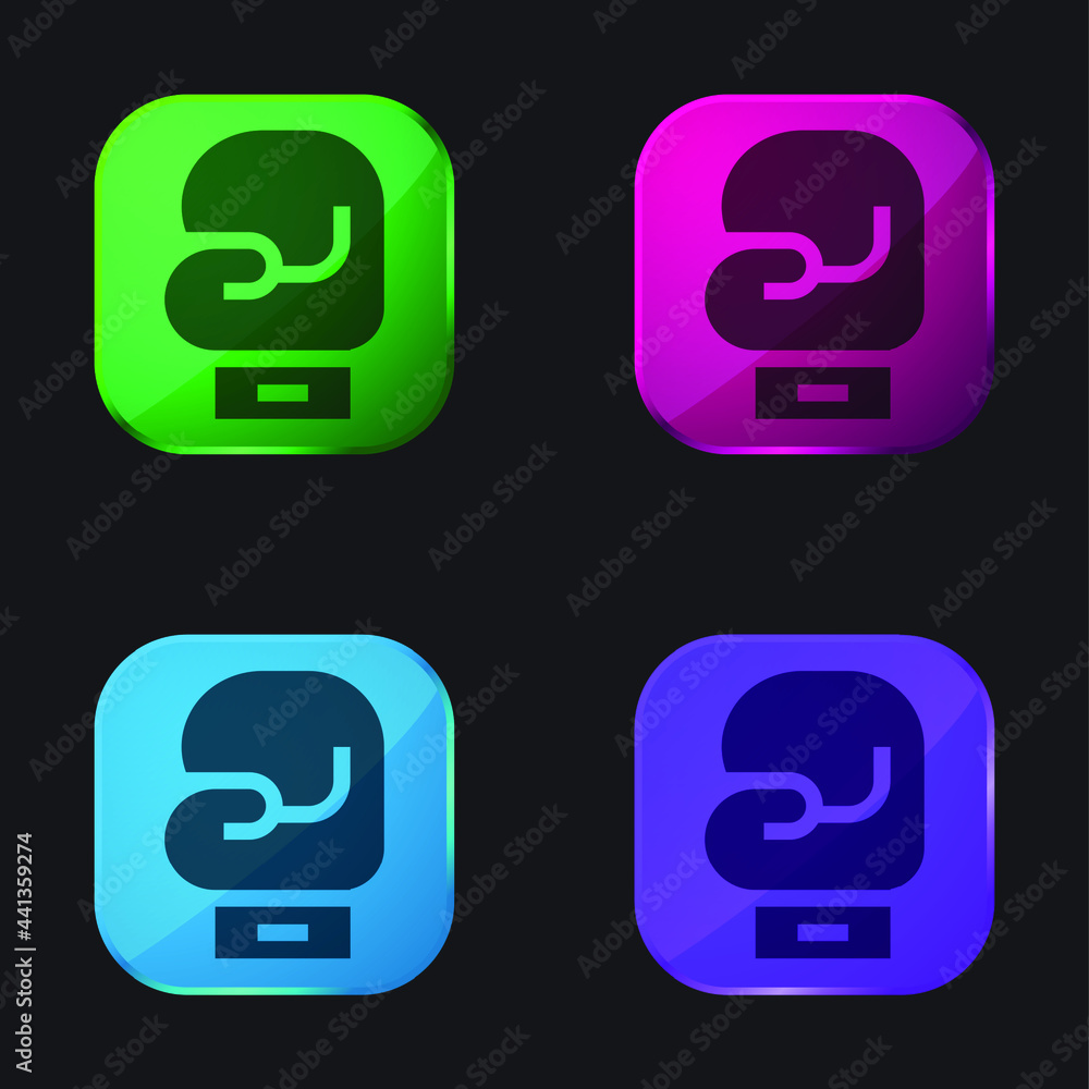 Button Outline four color glass button icon Button Outline four color glass button icon