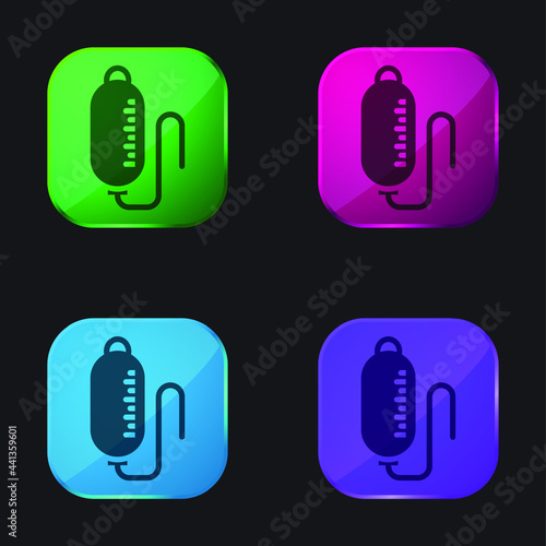 Blood Transfusion four color glass button icon