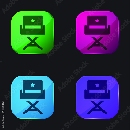 Actor four color glass button icon