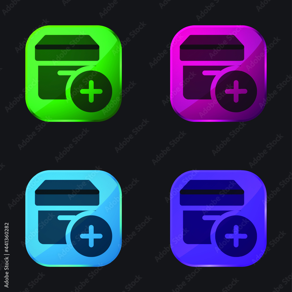 Add four color glass button icon Add four color glass button icon
