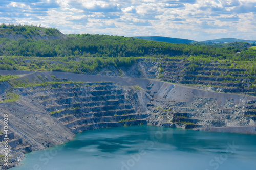 Crater of the old open-cast mine of Asbestos in Quebec, Canada