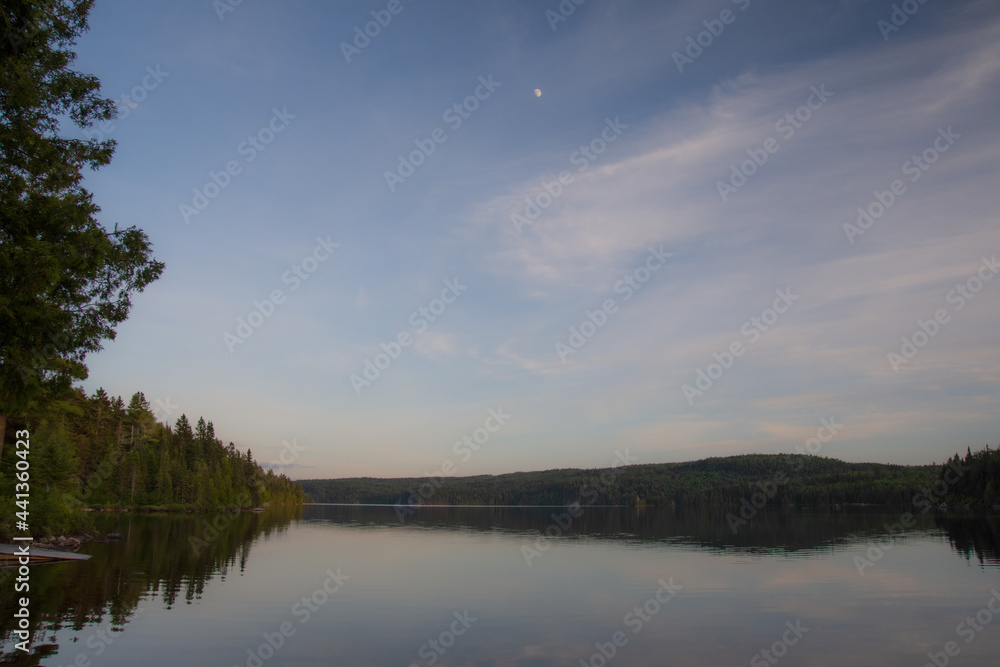 Beautiful and wild fishing lake in the province of Quebec, Canada