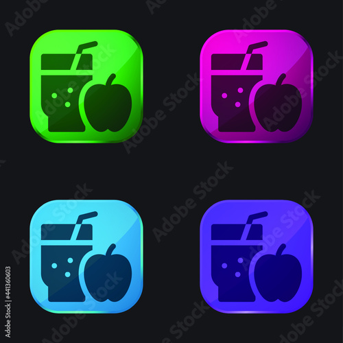 Apple Juice four color glass button icon