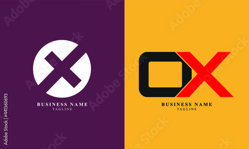 OX, XO, Abstract initial monogram letter alphabet logo design