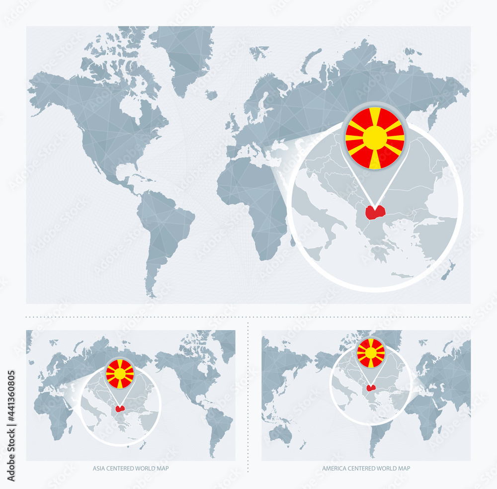 Magnified Macedonia Over Map Of The World 3 Versions Of The World Map 1000 F 441360805 55rRfOs1qUty9leq4mNP2tPIaeIZl7DO 
