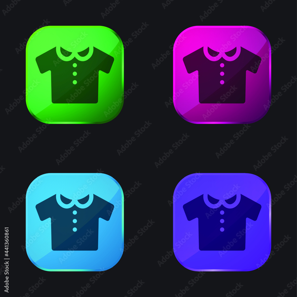 Baby Clothes four color glass button icon Baby Clothes four color glass button icon