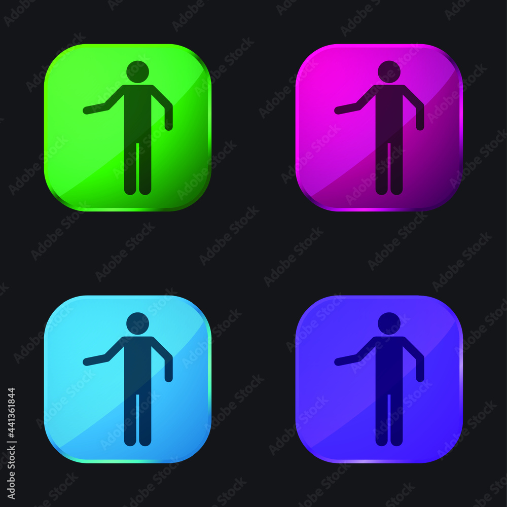 Basic Silhouette four color glass button icon Basic Silhouette four color glass button icon