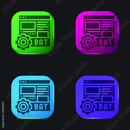 Batch four color glass button icon