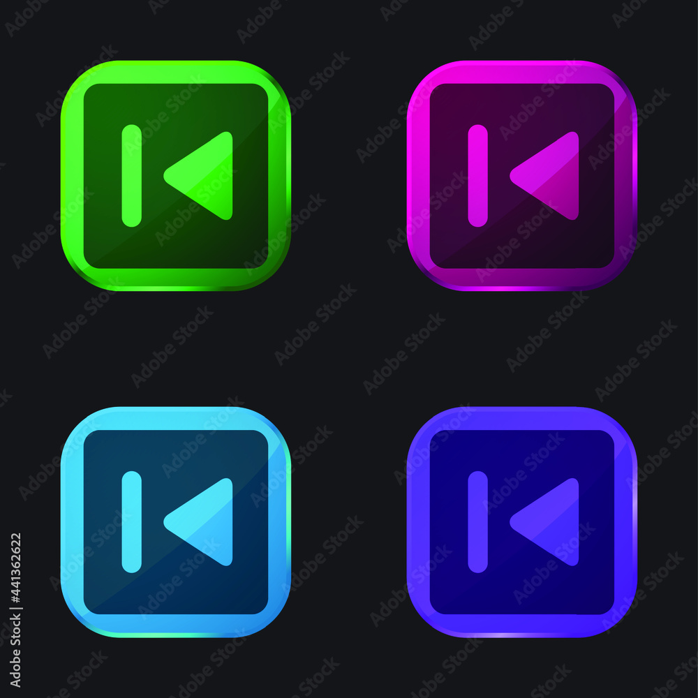 Back Button four color glass button icon Back Button four color glass button icon