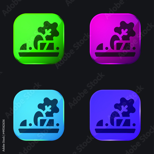 Antipasto four color glass button icon