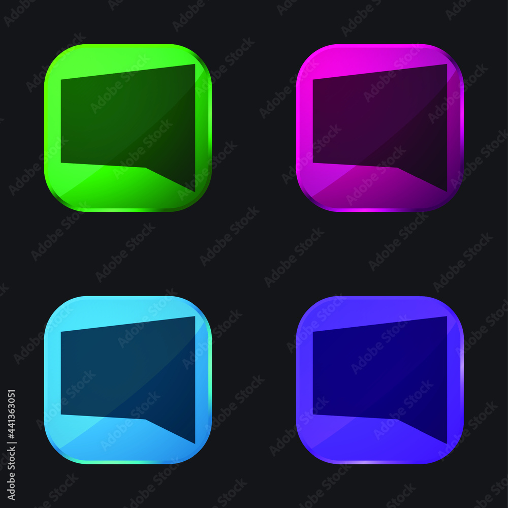 Black Speech Bubble four color glass button icon Black Speech Bubble four color glass button icon
