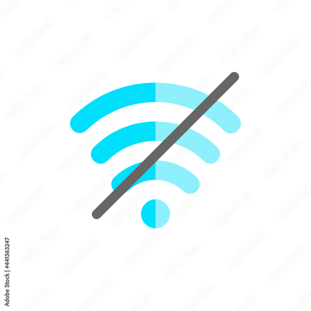 No Wifi , Wireless Network flat icon. No Wifi , Wireless Network flat icon.