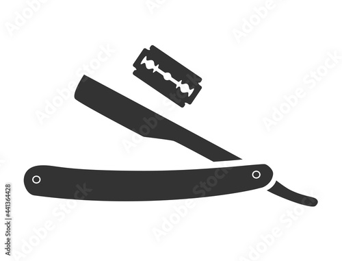 scraper and razor icon for trimming hair needs