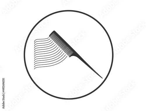 Comb icon straightening hair in a circle