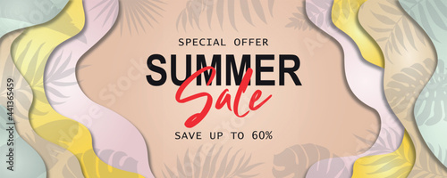 Summer banner template for advertising summer arrivals collection or seasonal sales promotion