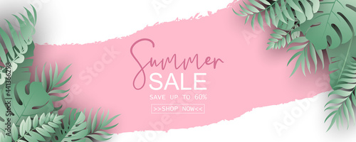 Summer banner template for advertising summer arrivals collection or seasonal sales promotion