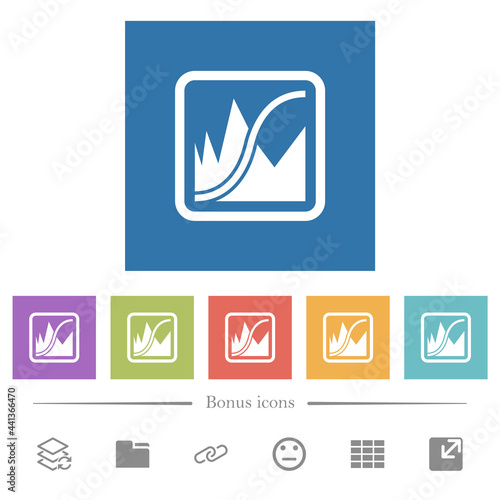 Adjust image curves flat white icons in square backgrounds